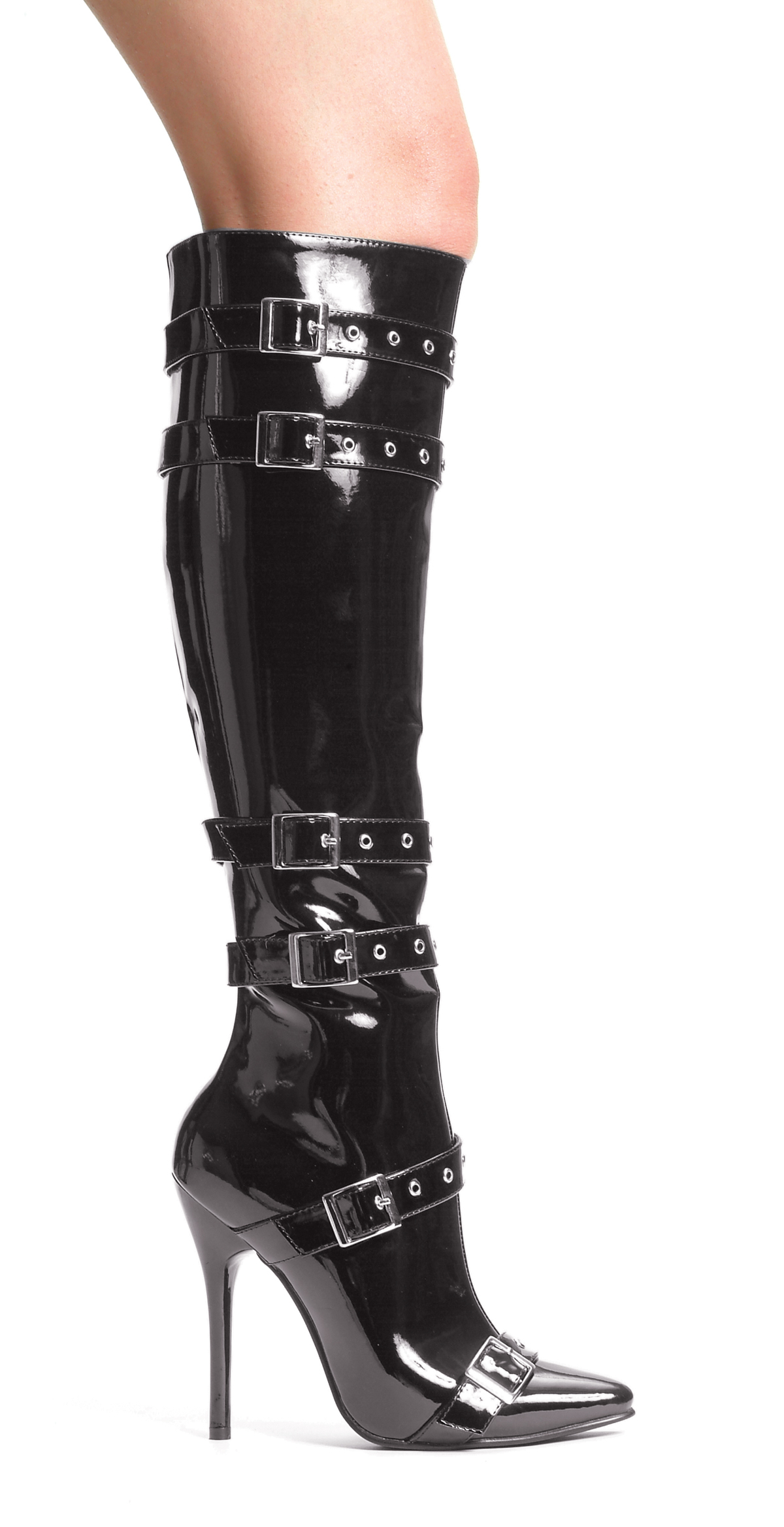 Lexi - 5 Inch Stiletto Boots with Buckle Straps
